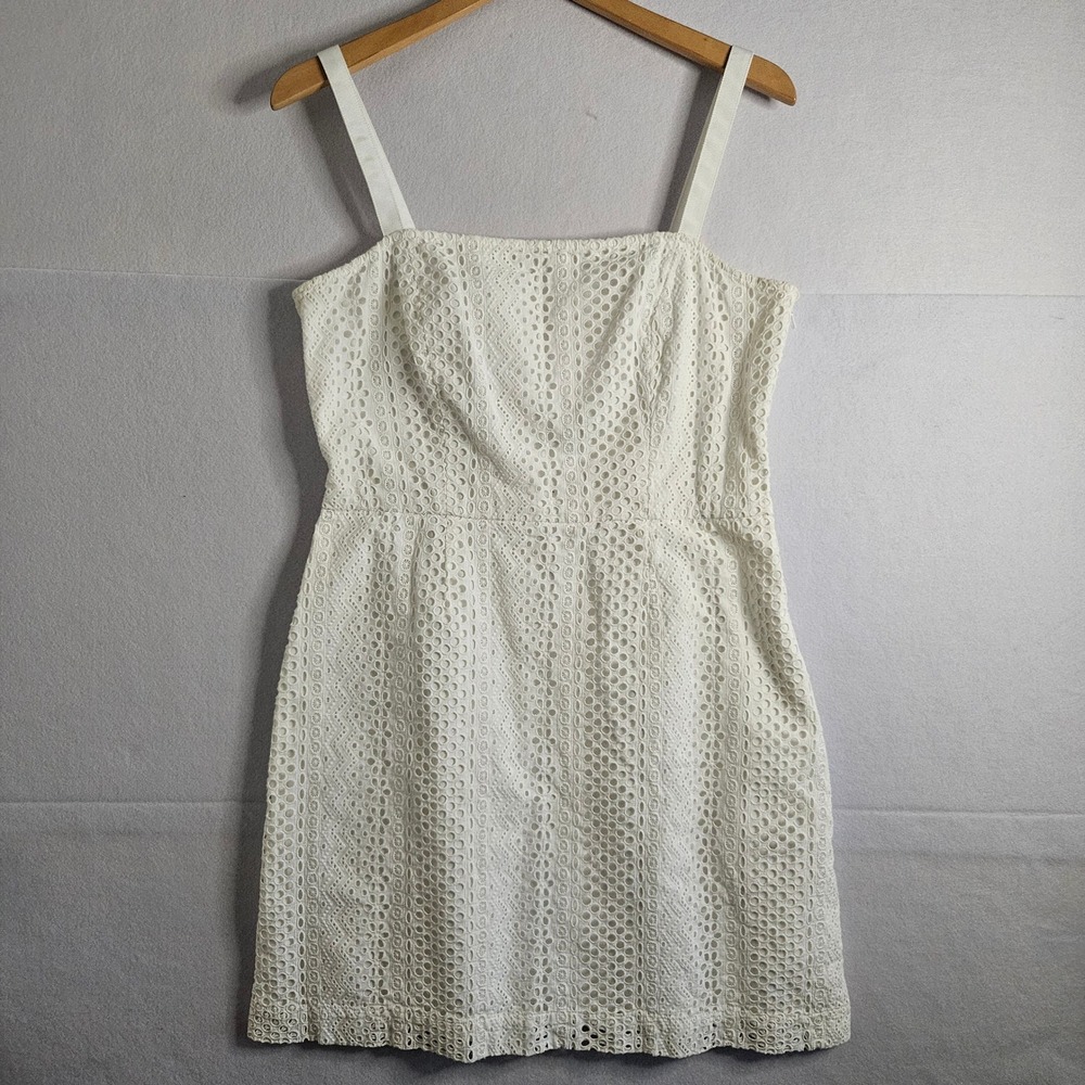 Brooks Brothers Red Fleece White Eyelet Sun Dress 12 Vacation Bridal Preppy